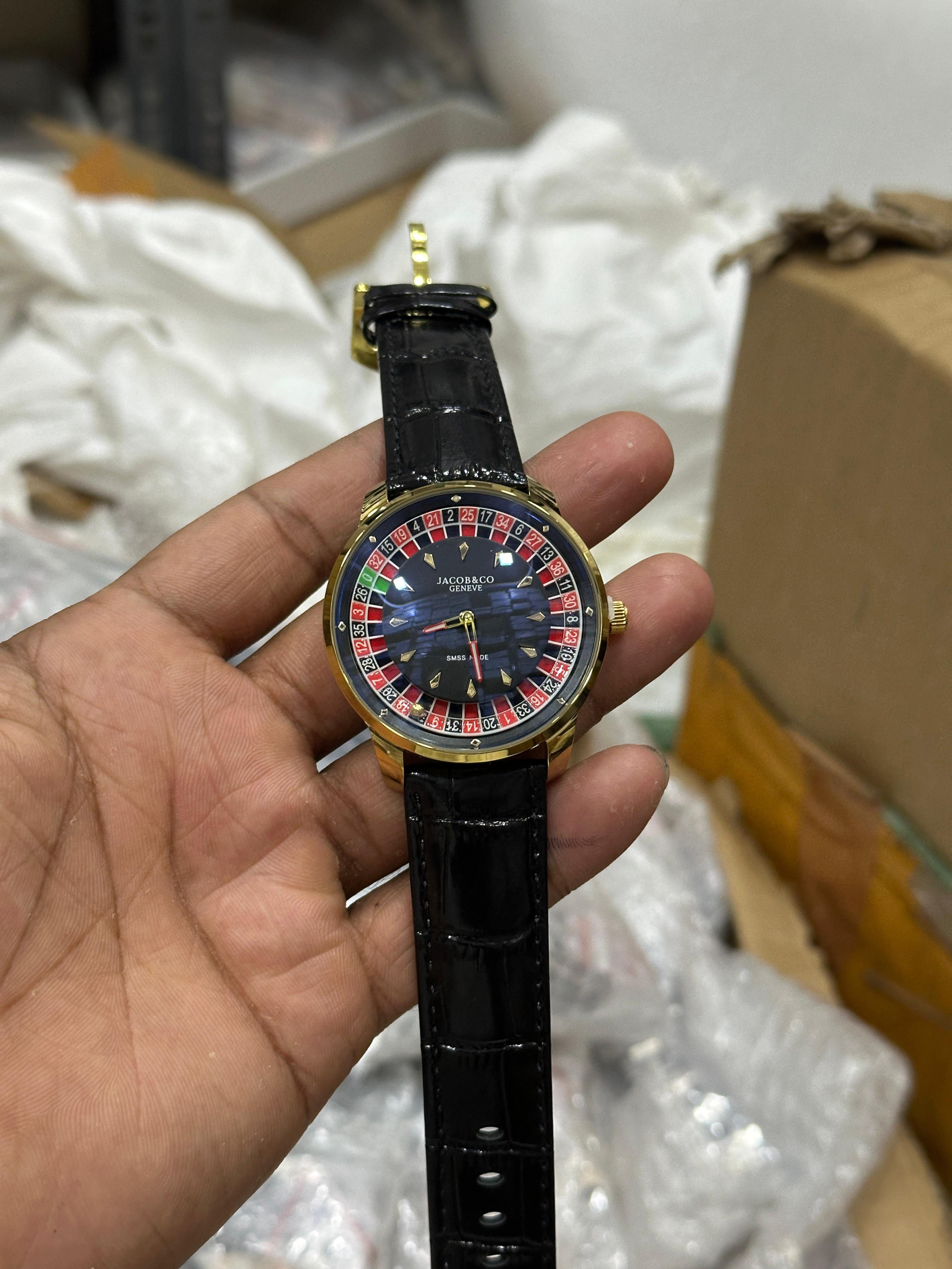 Jacob & Co Geneva Casino Dial – Green Croc Strap Statement Watch